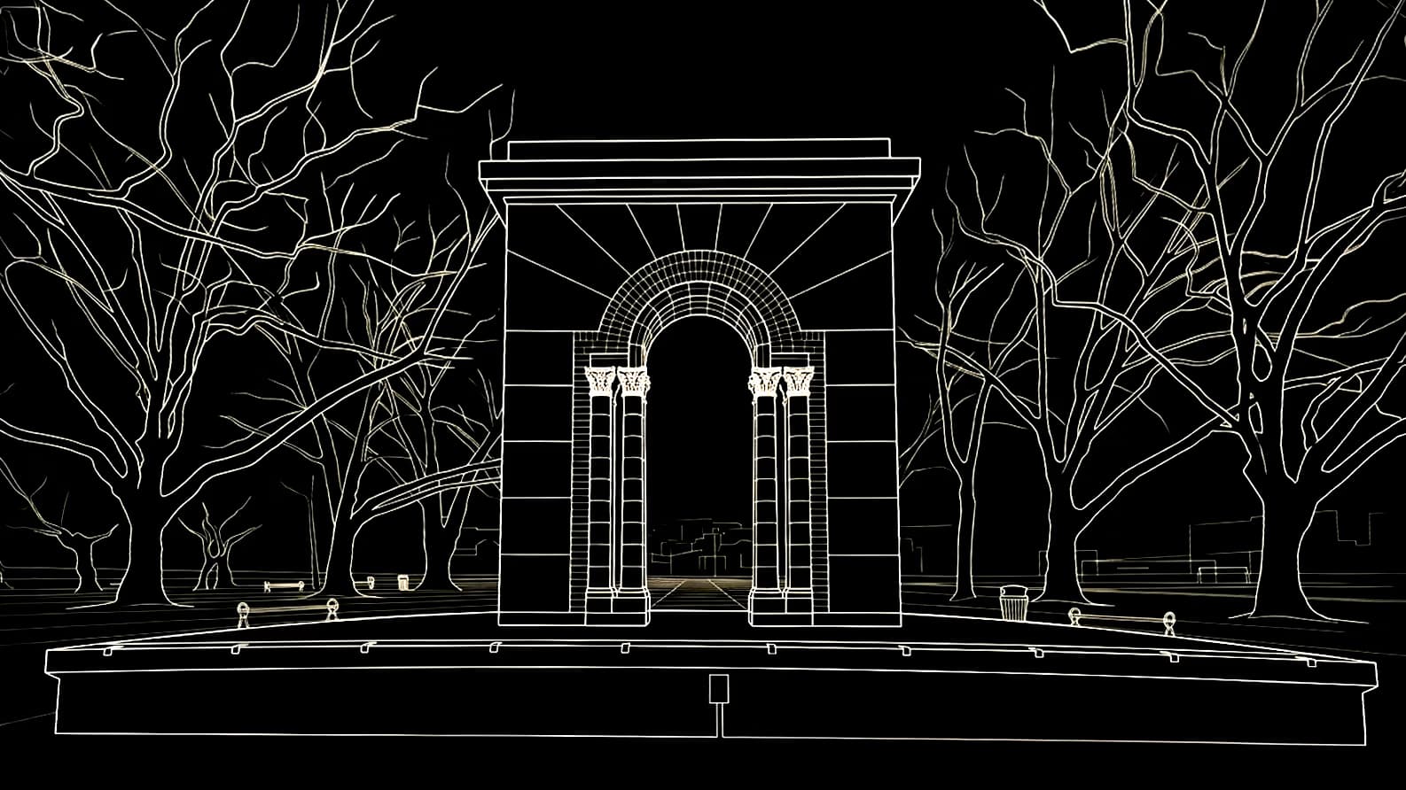 Green Lake Arch — wireframe