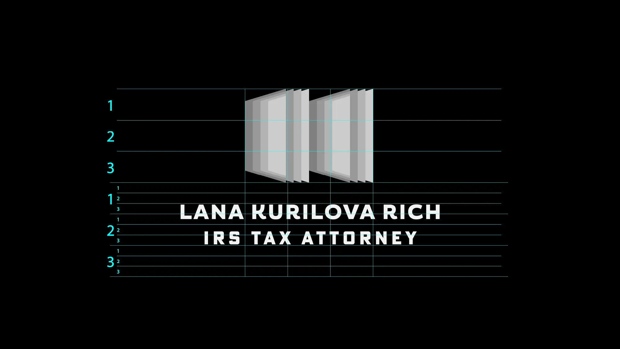 Lana Kurilova Rich. Brand identity wireframe by Green Lake Digital